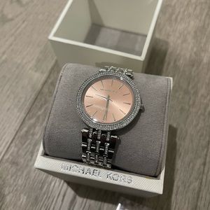 BNIB Michael Kors Watch - silver with pink dial
